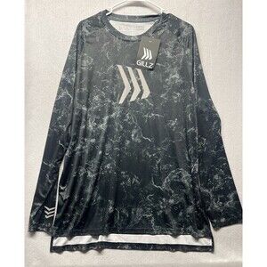 NWT GILLZ Men's Contender Series Long Sleeve Black Anthracite Fishing T-Shirt XL